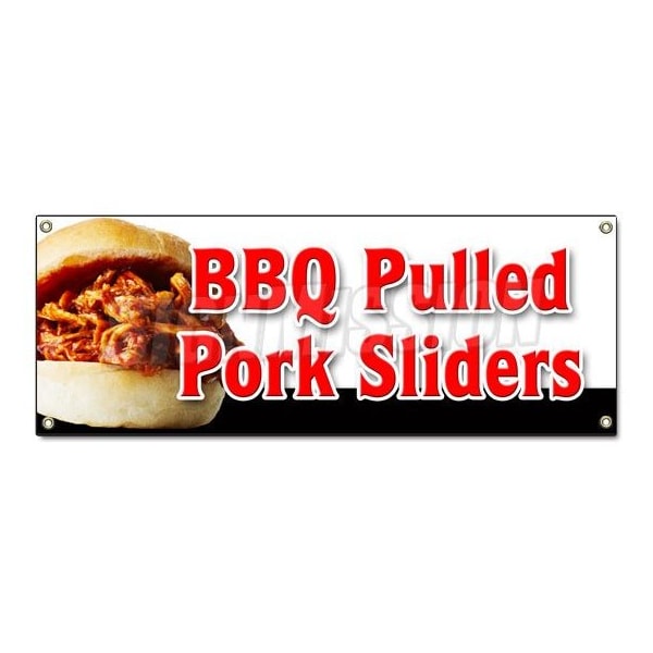 BBQ PULLED PORK SLIDERS BANNER SIGN barbeque bar-b-que smoked